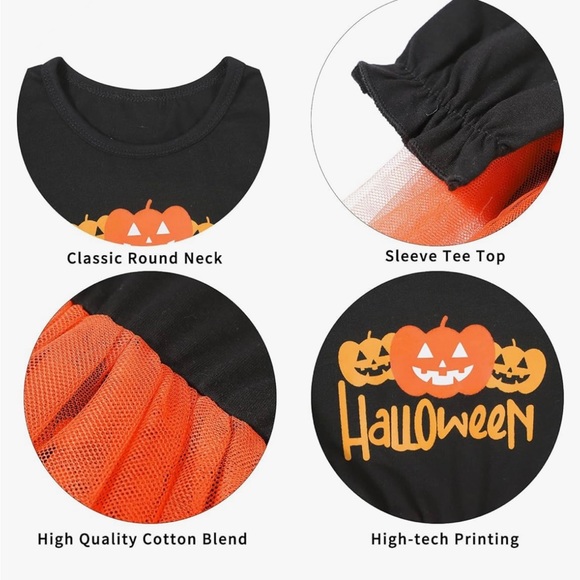 Size 2-3T Girls Halloween Cosplay Pumpkin Costume. New - Picture 4 of 6